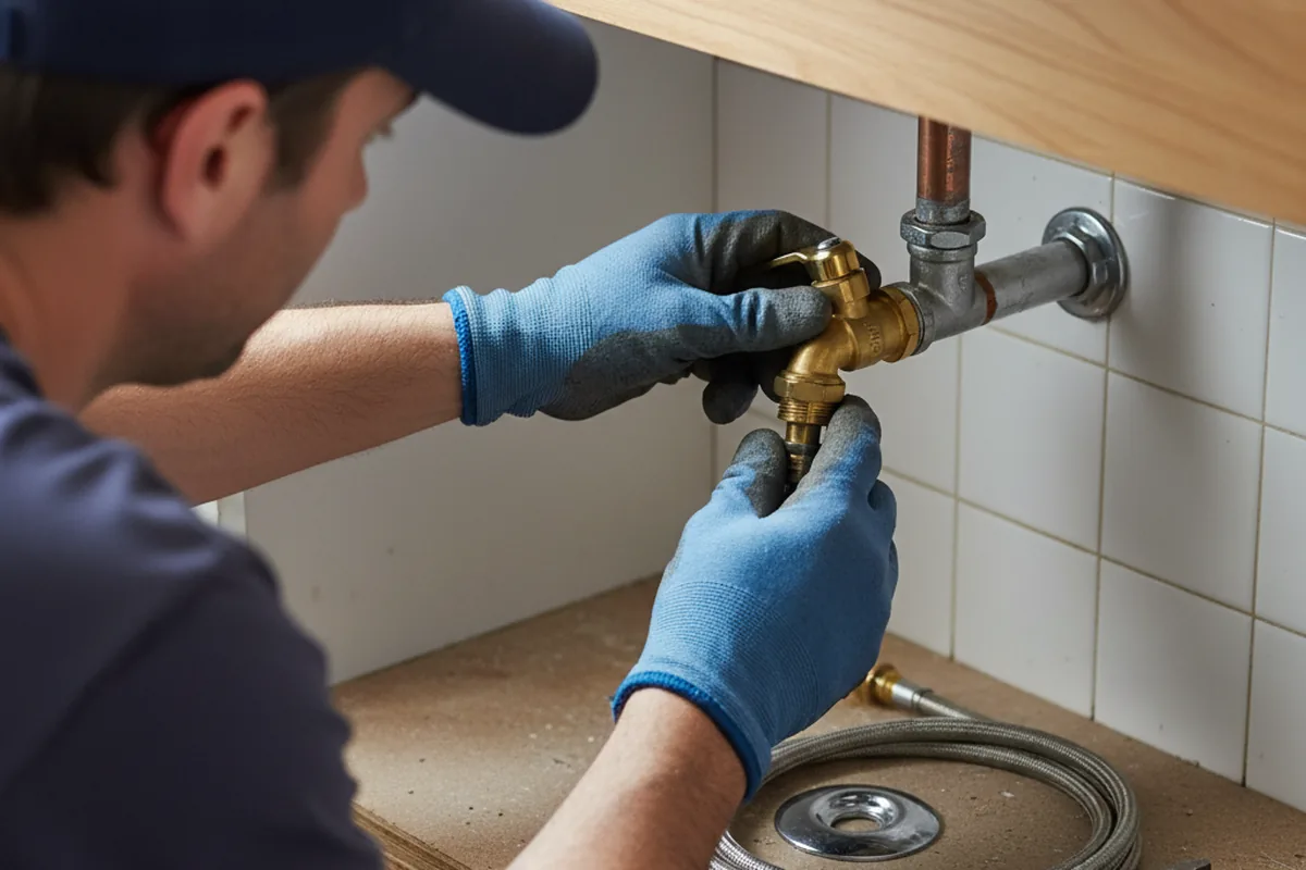 Shutoff valve and fitting work during Faucet and Fixture Repair in North Attleboro